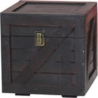 Vintiquewise Stackable Wooden Cargo Crate Style Storage Chest (Black)