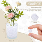 YATOJUZI 500pcs Fake Ice Cubes Clear Vase Fillers Fish Tank Aquarium Decorations DIY Craft Accessories Acrylic Crushed Rocks Plastic Diamonds Gems for Dinning Table Centerpiece Wedding Birthday Party