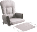 ANMINY 5pcs Glider Rocker Replacement Cushions Set - Thickened Glider Rocking Chair Cushions with 29.5 inch High Backrest & Side Pockets for Indoor Nursery, Washable & Non Slip, Beige