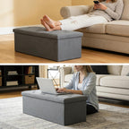 43 Inch Foldable Storage Ottoman Bench,with 35 Gallon Hidden Storage,Folding Foot Rest Ottoman,End of Bed Bench,660lbs Load Capacity,Easy Assemble for Living Room,Bedroom,Entryway