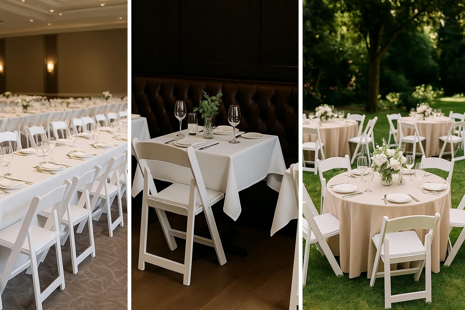 BTEXPERT Set of 8 White Resin Folding Chairs with Vinyl Padded Seat, 1000 lb Static Capacity, Stackable Commercial Grade, Indoor Outdoor for Wedding Event Church