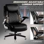 650LBS Big and Tall Office Chair with 5D Flip Arms and Thick Pocket Spring Cushion, Extra Wide Heavy Duty Office Chair & Adjustable Lumbar Support, Large High Back Computer Chair Dual Rubber Wheel