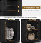 GRUSIGN Storage Cabinet, Modern Bathroom Floor Storage Cabinet Organizer with 1 Door and 3 Drawers, Freestanding Cupboard for Kitchen/Living Room Use