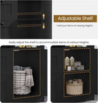 GRUSIGN Storage Cabinet, Modern Bathroom Floor Storage Cabinet Organizer with 1 Door and 3 Drawers, Freestanding Cupboard for Kitchen/Living Room Use