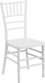 EMMA + OLIVER Matte White Resin Stacking Chiavari Chair