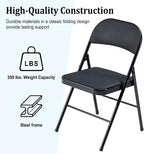 Folding Chairs 6 Pack Black with Padded Seats, 350-LBS Heavy Duty Metal Frame, Portable Design for Home Use, Party Events Outside, No Assembly Required
