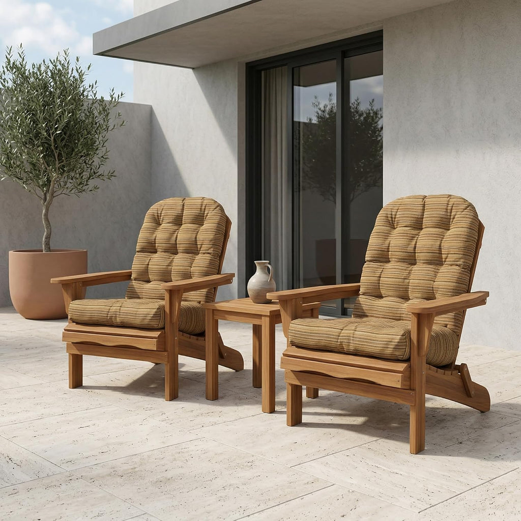 RSH DECOR: Outdura Tufted Adirondack Chair Cushion | 42.5” x 21” | Outdura Performance Fabric | Water & Fade-Resistant | Outdoor Cushion for Patio Furniture | Made in USA (Moran Sonoma)