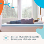 Linenspa Memory Foam Mattress Topper, Queen Size - 3 Inch Gel Infused Memory Foam - Plush Feel - Cooling and Pressure Relieving - CertiPUR Certified