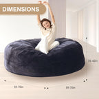 Bean Bag Chair for Adults Soft Comfy Bean Bag for Adults, Cozy Reading Chair, Large Round Bean Bag Couch, Versatile Living Room & Bedroom Chairs (Blue, 6FT)