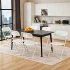 Simple Deluxe 4-Pack Folding Plastic Chair, Foldable Stackable Portable Seat with Metal Frame 330lb Capacity, Outdoor/Indoor Commercial for Party, Wedding, Event, Office, Patio, Picnic, Kitchen, White