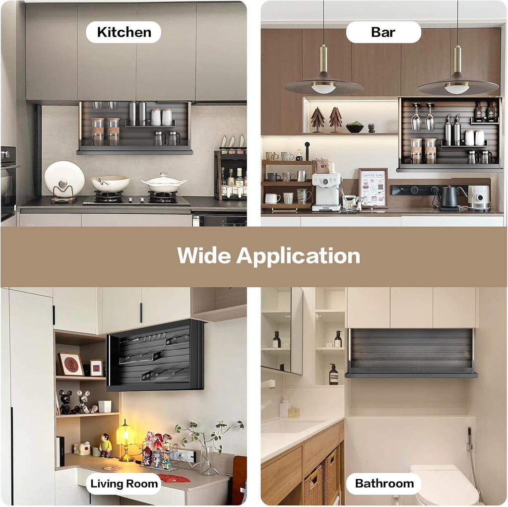 18" Touch Switch Motorized Cabinet Organizer, Electric Pull Down Shelf for Upper Cabinets, Anti-Collision Spice Rack,Smart Kitchen and Pantry Organization 18" Width Cabinet
