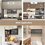 18" Touch Switch Motorized Cabinet Organizer, Electric Pull Down Shelf for Upper Cabinets, Anti-Collision Spice Rack,Smart Kitchen and Pantry Organization 18" Width Cabinet