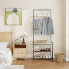 Hall Tree with Shoe Storage Bench - Entryway Bench with Coat Rack and Hooks - 3-in-1 Small Hall Tree for Entry Way, Entrance, Hallway, Doorway, Front Door, Mudroom, Small Space - Rustic Brown
