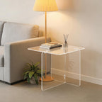 Acrylic Side Table,Clear Nightstand End Table Modern Bedside Table for Living Room Bedroom,Small Spaces (Clear)