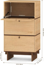 Storage Cabinet, Sideboard Buffet Cabinet with 3 Doors, Side Table with Storage for Kitchen, Living Room, W18.9xD15xH34.8, Natural Oak Color