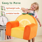 MOMCAYWEX Comfy Cute Toddler Chair, Soft Kids Couch with High Density Foam, Toddler Reading Chair, Orange