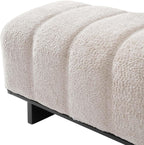 Gentle Tufted Fabric Bench Reliable Black Support Base Bedroom Living Room Entryway Daily Usage