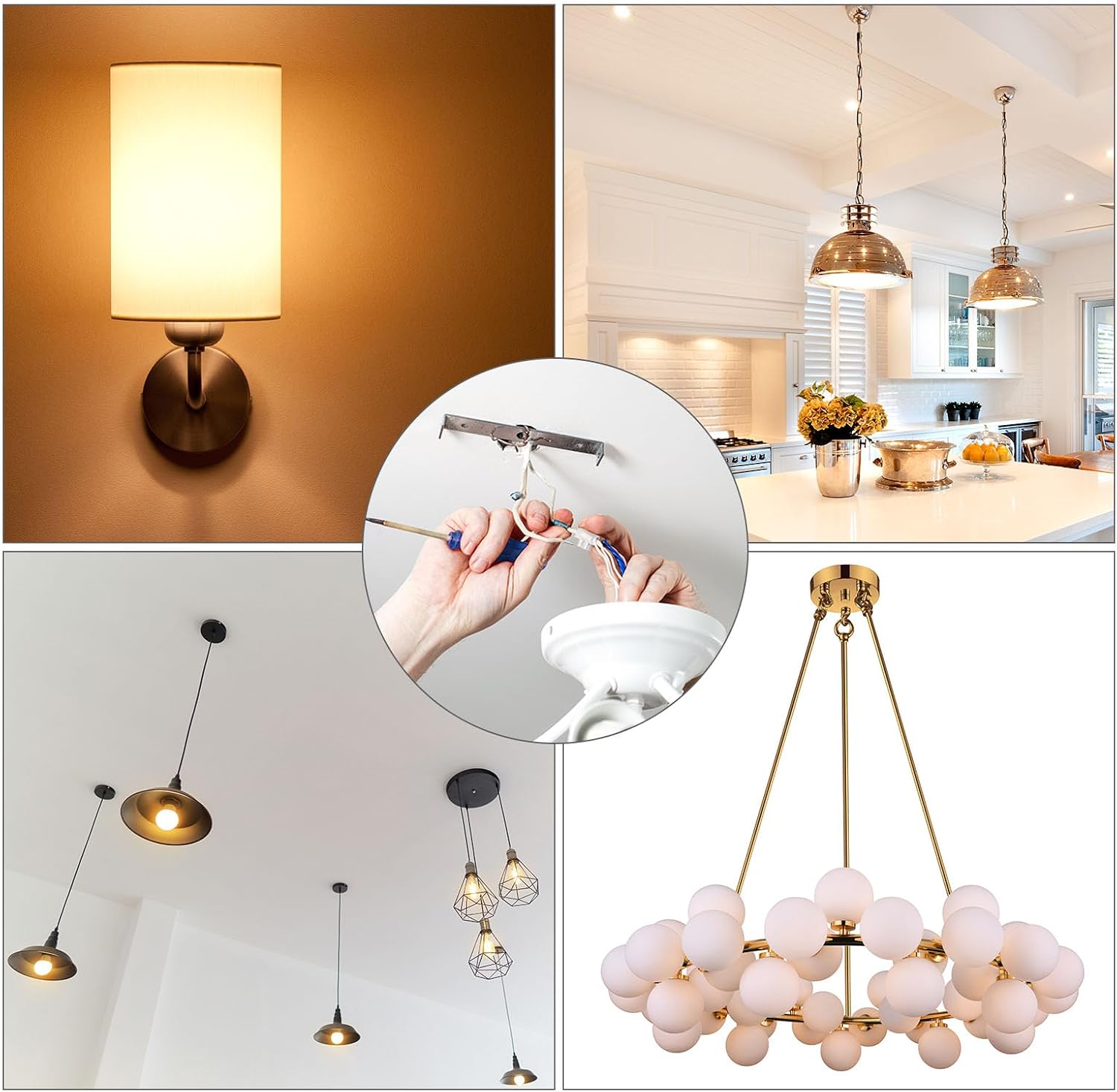 PATIKIL 110mm Ceiling Light Plate Kit, 2 Set Light Fixture Mounting Bracket Plate Steel Crossbar for Home Office Pendant Wall Light, with Screw Washer Nut
