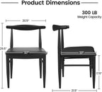 Yaheetech Dining Chairs Set of 6 Mid Century Modern Leather Dining Room Chairs with Armless Backrest & Metal Legs for Kitchen, Living Room, Black