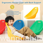 Scoop Rocker Chair for Kids, Toddler Plastic Chairs - 2 Packs, Flexible Seating for Classroom, Portable Floor Chair with Back Support, Preschool Reading Chairs, Active Seat for Indoor/Outdoor,Blue