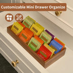 Acacia Wood Tea Bag Organizer with 8 Slots – Tea Bag Holder and Tea Organizer, Sugar Packet Storage for Countertops