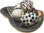 Love You My Friend Precious Hearts Hand Carved and Designs Etched By African Artisan. Valentine Mothers Day Bowl Vase Filler Set of 5 (Small, Black & White)