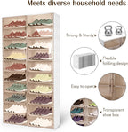 10 Tiers 40 Pairs Foldable Shoe Rack Organizer Cabinet with Doors Foldable Shoes Rack Organizer for Closet Entryway Living Room