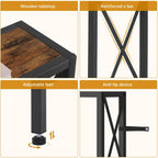 Gewudraw Console Table with Oulets and USB Ports, 55.1" Sofa Table Behind Couch, Industrial Long Skinny Stand for Hallway, Living Room, Bedroom, 6.5 Feet Power Cord, Rustic Brown