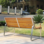 Patio Benches for Outdoors Outdoor Park Bench Double Garden Seat Chair Wrought Iron Plaza with Backrest Company Leisure Garden Benches for Outdoors