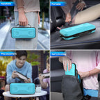 FYOUNG 3 in 1 Accessories Bundle for Playstation Portal, Carrying Case & Hard PC Clear Cover with Tempered Screen Protector, Protective Case & Shell Travel Handbag for PS5 Portal (Light Blue)