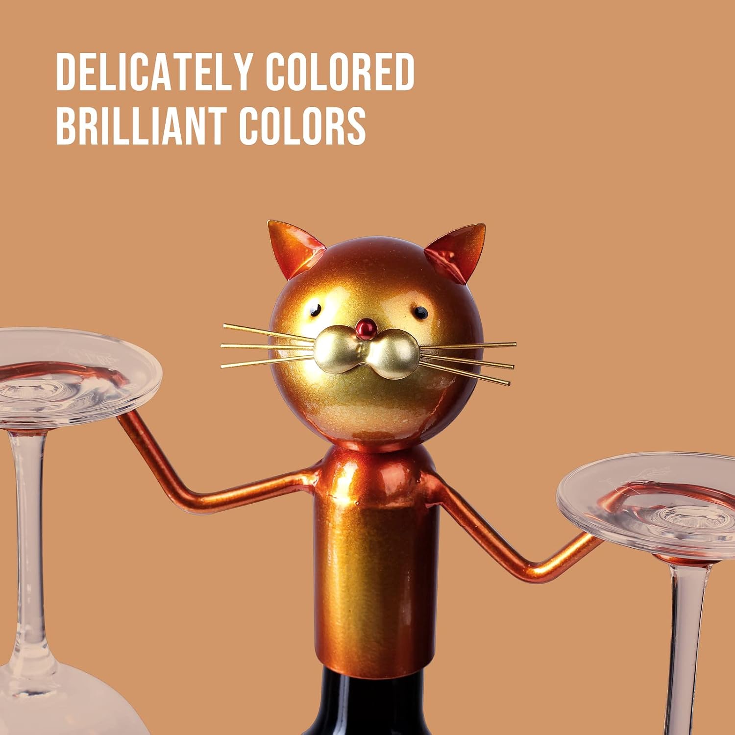 Cat Decor Wine Holder Wine Rack Wine Bottle Holder Wine Cat, Gift for Halloween and Christmas,Cat Gifts for Cat Lovers………… (Cat Glass Holder)