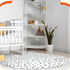 5.9 ft Circular Rug Washable Non-Slip Crawling Play Mat Round Rug Circle Back to School Reading Calming Corner Decor for Teaching and Playroom Bedroom Decorations(Dotty)