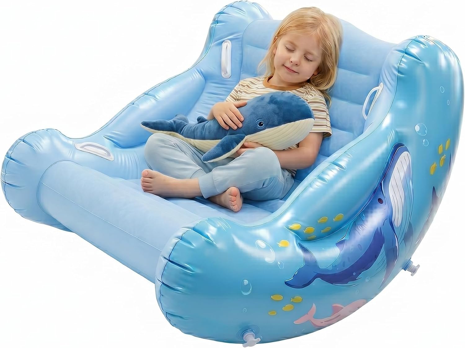 Sensory Chair for Kids, Inflatable Rocking Chair for Autism & ADHD, Cloud Rocker for Deep Pressure Therapy, Sensory Room Equipment for Toddlers Boys & Girls (Sea)