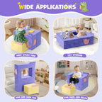 Lischwert Kids Couch, 3-in-1 Modular Kids Play Couch, Child Sofa for Girls Boys, Toddler Sectional Sofa Convertible Foam Toys for Baby Indoor Outdoor