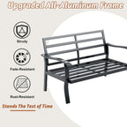 HOMREST Outdoor Loveseat Aluminum Patio Furniture Sofa, All-Weather Metal Outdoor Couch with Cushions, Beige
