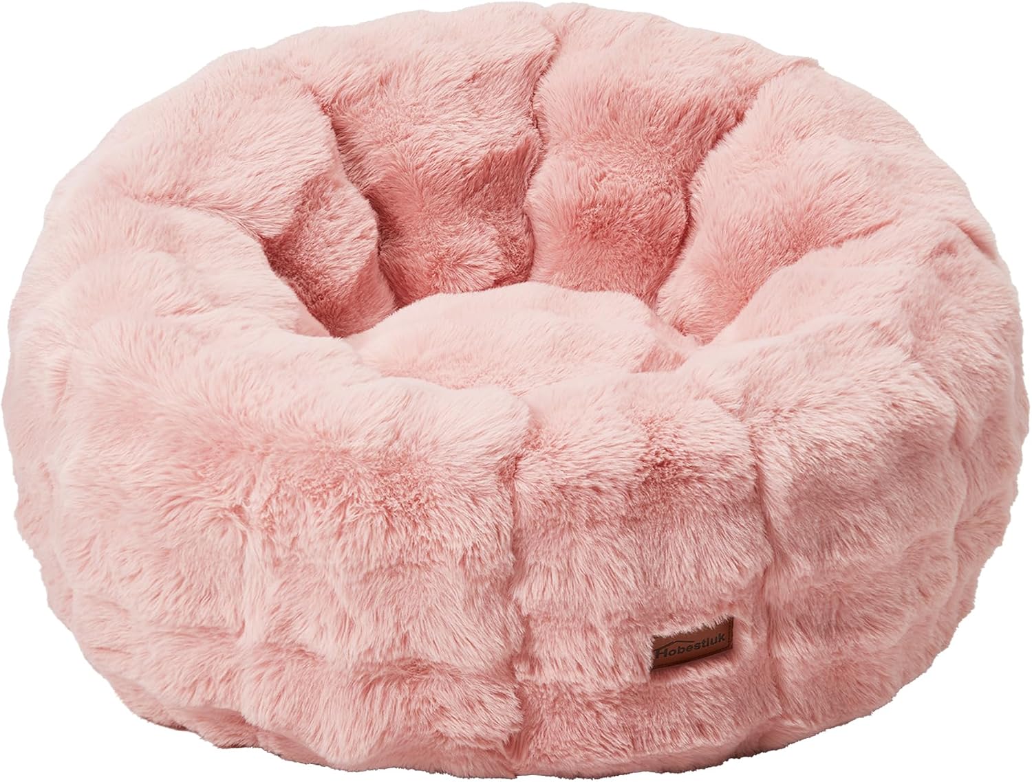 Hobestluk Bean Bag Chair with Portable Handle Donut-Shaped Large Bean Bag with Plush Cover for Living Room Bedroom or Reading Nook (Large, Pink)