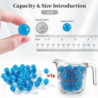 FUTUREPLUSX Light Blue Glass Marbles, 1LB Vase Fillers Marbles Glass Beads for Aquarium Fish Tank Decoration