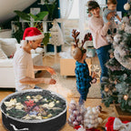 Christmas Wreath Storage Bag 48" with Clear Window | Extra Large Garland Xmas Wreath Container | Durable 600D Oxford Material | XL Huge 48” Holiday Wreath Bags Box (Black)