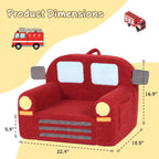 MOMCAYWEX Comfy Toddler Chair, Snuggly Kids Armchair, Red Fire Truck