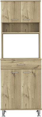 1-Drawer 1-Shelf Area Pantry with Adjustable Metal Legs Light Oak,Buffet Kitchen Sideboard for Kitchen,Dining Room,23.6 * 13.7 * 66.5