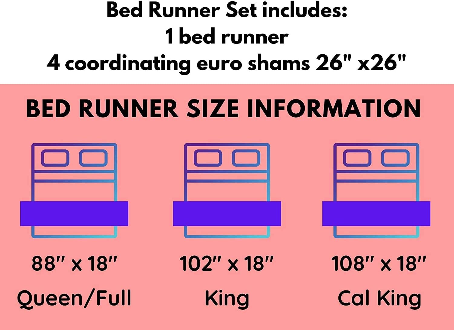 Ruffled Bed Runner Soft 600TC Egyptian Cotton 1 Piece Ruffled Bed Runner King Size (102" x 18") Decorative Bed Scarf [White Solid]
