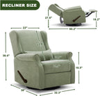 Eiayeebil Nursery Swivel Glider Recliner,Rocking Chair Nursery with Footrest,Rocking Recliner Chair for Nursery,Glider Rocker Recliner for Living Room & Bedroom,Green
