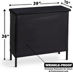 GoBar Portable Bar Table for Events - Black, 3 Skirts, or LED - Pop Up Mobile Bartending Station with Travel Carrying Case