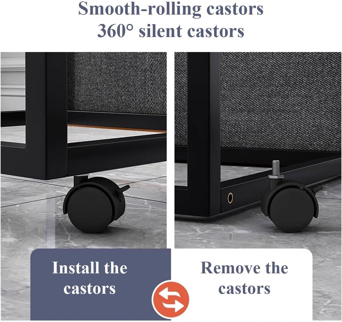 YCKEGEW Dining Chair Stools 5 in 1 Nesting Cube Stool Ottoman with Swivel Casters,17.7 * 17.7in Leather Padded Seating Stacking Stool Footrest for Counch(Orange)