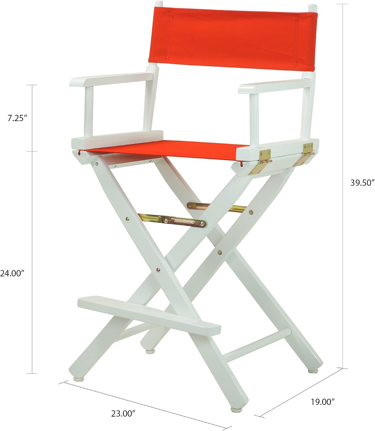 Casual Home 24" Director's Chair White Frame with Red Canvas, Counter Height