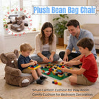 Cute Kids Sofa Seat Dog Shaped Chair Bean Bag Chair Seat Armrest Chair Sofa Animals Seat Cushion for Play Room Comfortable Animal Shaped Cushion for Home Bedroom Decoration (Light Brown Dog)