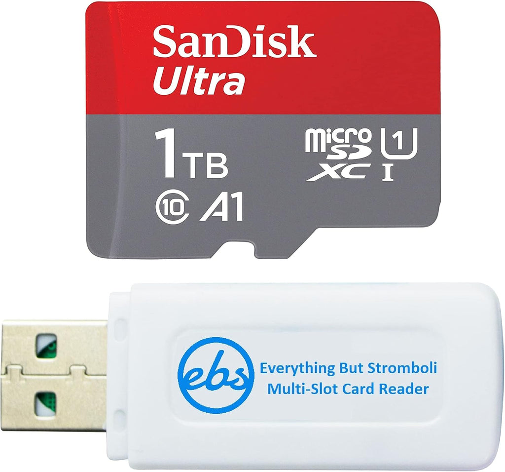 SanDisk Ultra 1TB Micro SD Card Works with Nintendo Switch & Nintendo Switch Lite Console (SDSQUA4-1T00-GN6MN) UHS-1 Class 10 Bundle with (1) Everything But Stromboli SD & MicroSD Memory Card Reader