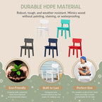 WestinTrends Tiny Terraces Outdoor HDPE Kids Modern Plastic Toddler Dining Chairs (Set of Two), White