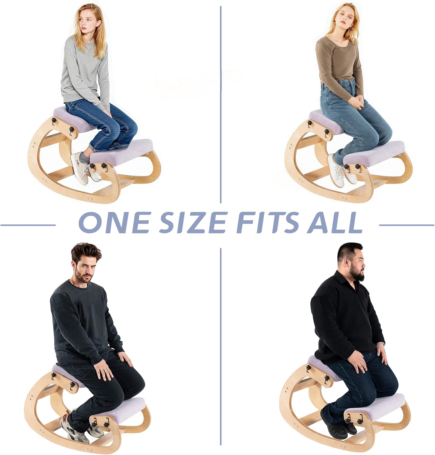 VDNEND Knee Chair Ergonomic for Office,Rocking Kneeling Chair Desk,Adjustable Posture Chairs for Relieve Neck or Back Pain,Balance Chairs for Work,Meditation,Home