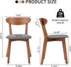 weselon Dining Chairs Set of 4, Solid Wood Dining Chair Armless, Mid-Century Modern Upholstered Linen Seat Cushion Dining Room Chair for Home Kitchen Dining Room Restaurant (Walnut, 4)